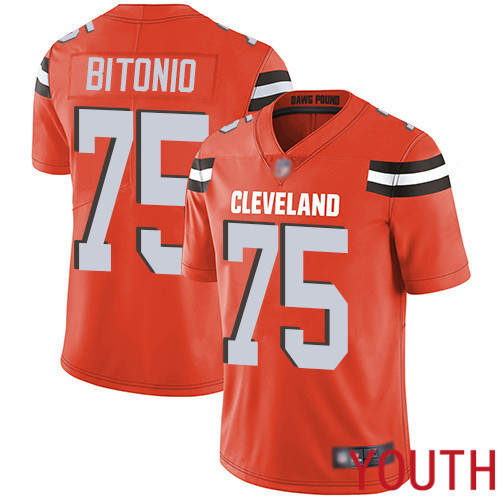 Cleveland Browns Joel Bitonio Youth Orange Limited Jersey #75 NFL Football Alternate Vapor Untouchable->youth nfl jersey->Youth Jersey